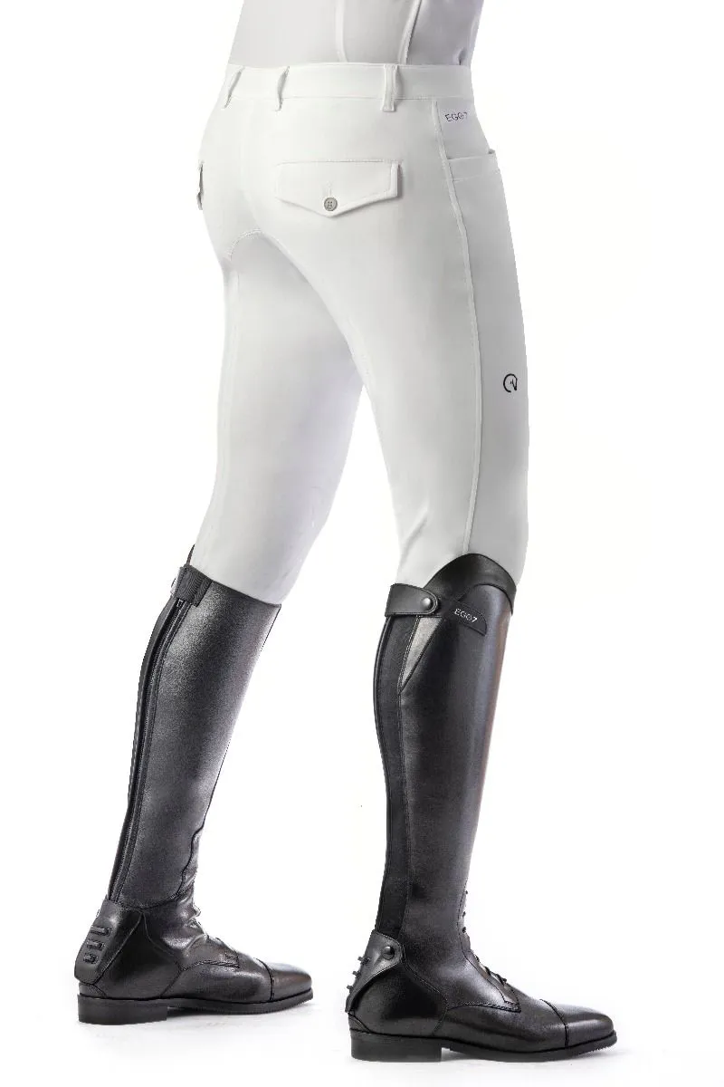 Ego7 EJ Jumping Knee Grip Mens Breeches - White	
